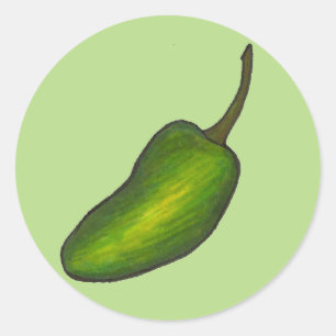 Jalapeno Pepper Spicy Hot Green Jalapenos Veggie Runder Aufkleber