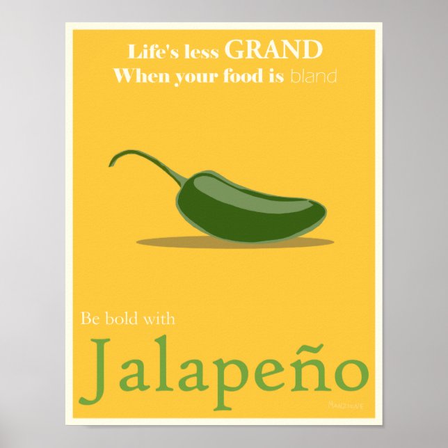 Jalapeno-Werbeplakat - 11x14 Poster (Vorne)