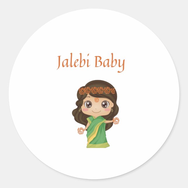 Jalebi Baby Bodysuit Dankeschön Karte Runder Aufkleber (Vorderseite)