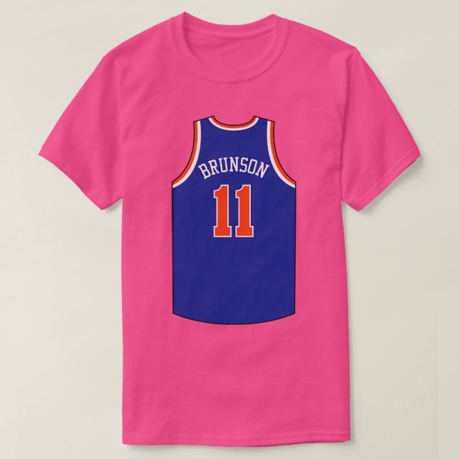 Jalen Brunson New York Jersey Blue Qiangy T-Shirt (Design vorne)