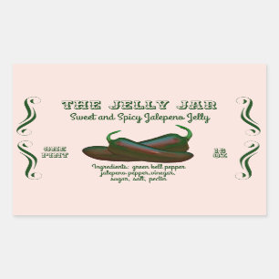 Jalepeno Jelly Zuhause Canning Business Food Label Rechteckiger Aufkleber
