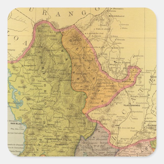 Jalisco Quadratischer Aufkleber (Vorderseite)