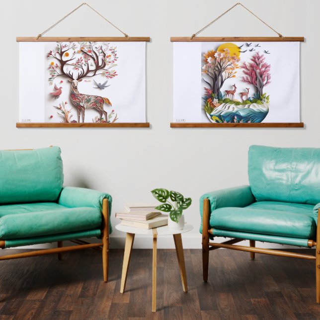 JALOOS HANGING TAPESTRY WANDTEPPICH MIT HOLZRAHMEN (Wohnzimmer)