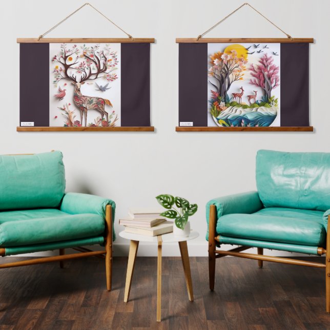 JALOOS HANGING TAPESTRY WANDTEPPICH MIT HOLZRAHMEN (Wohnzimmer)