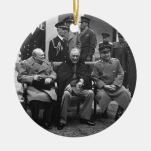 Jalta-Konferenz Roosevelt Stalin Churchill 1945 Keramik Ornament