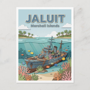 Jaluit-Atoll WWII-Wracks Marshallinseln Postkarte