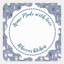 Jam Canning Label | Homemade Mason Jar Quadratischer Aufkleber