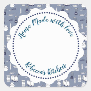 Jam Canning Label Homemade Mason Jar Quadratischer Aufkleber