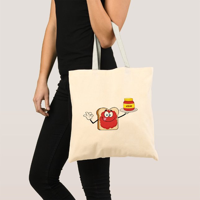 Jam on Toast Happy Face Tote Tasche (Von Creator hochgeladen)