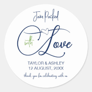 Jam Packed Jam Jar Wedding Label Runder Aufkleber