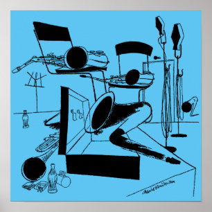 Jam Session Vintag Illustration Poster