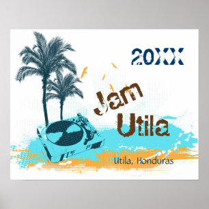 Jam Utila Honduras Tropical Concert Poster