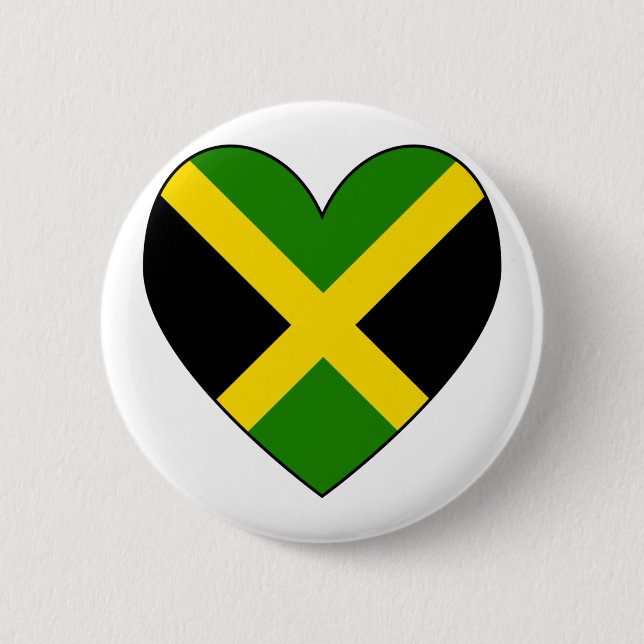Jamacian Heart Flag Button (Vorderseite)