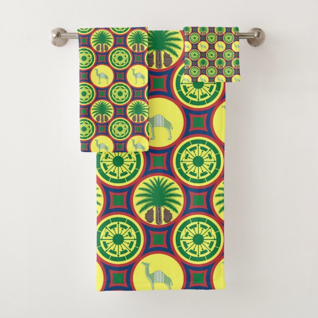 Jamahiri ® Libya | Africa Pattern  Badhandtuch Set (Insitu)