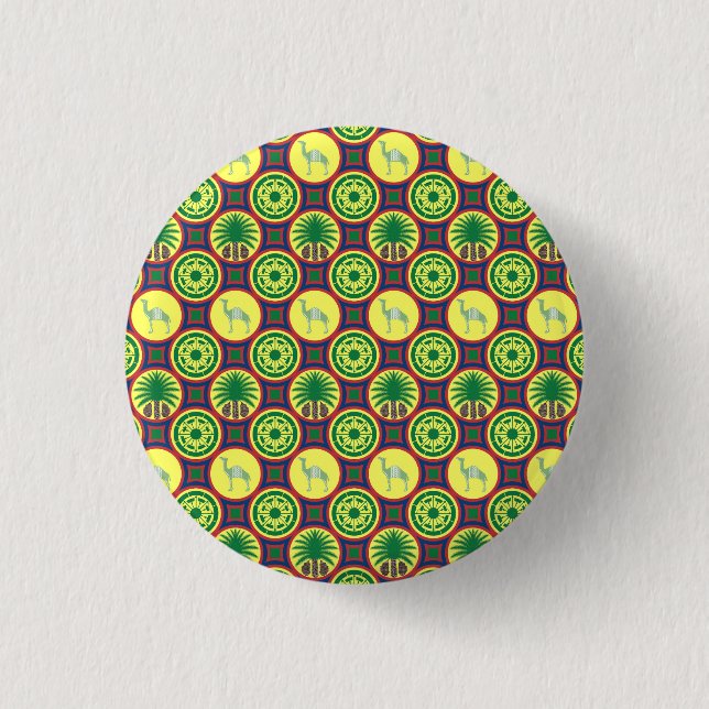 Jamahiri ® Libya | Africa Pattern  Button (Vorderseite)