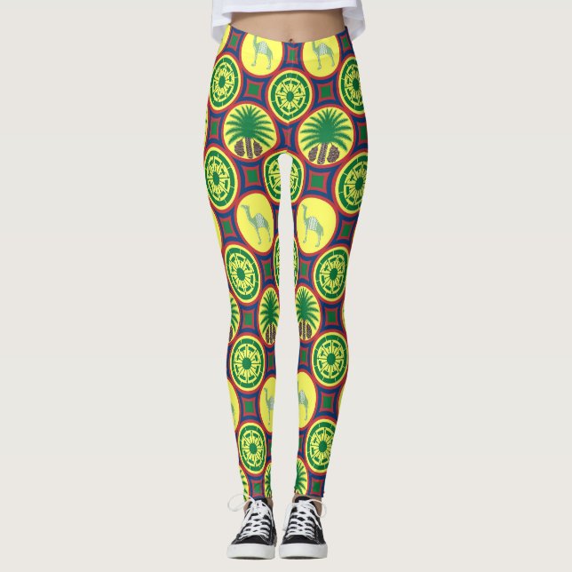 Jamahiri ® Libya | Africa Pattern  Leggings (Vorderseite)