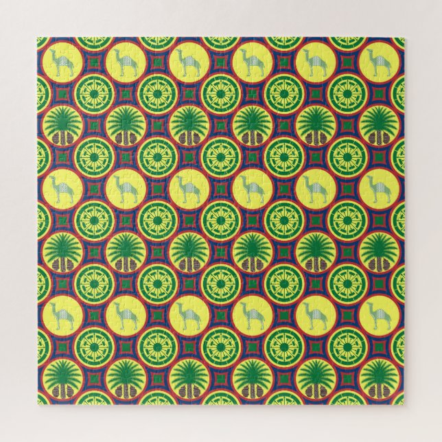 Jamahiri ® Libya | Africa Pattern  Puzzle (Vertikal)