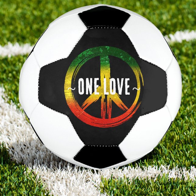 Jamaica 1 Liebe Rasta Color Peace Symbol Jamaica Fußball (jamaica rasta colors peace symbol one love soccer ball)