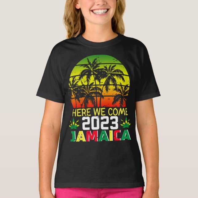 Jamaica 2023 Hier kommt der Girl-T - Shirt (Vorderseite)