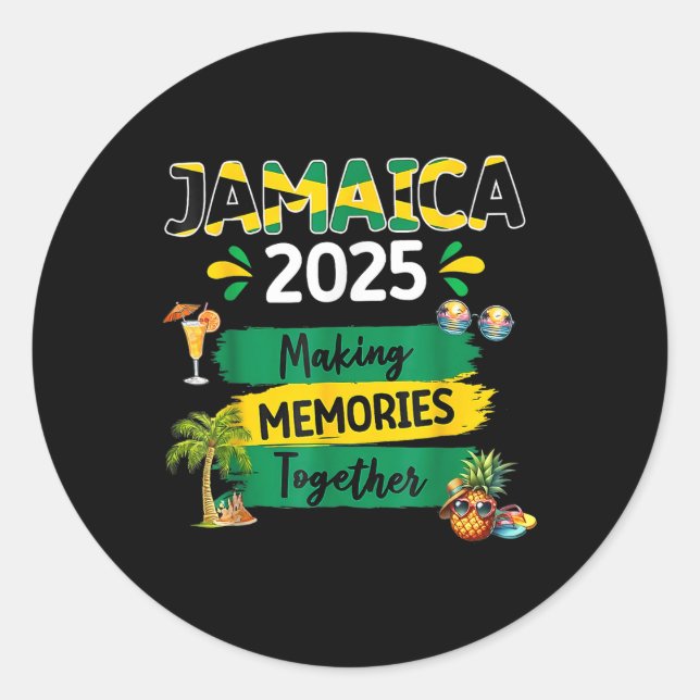 Jamaica 2025 Vacation Trip Matching Family Squad G Runder Aufkleber (Vorderseite)