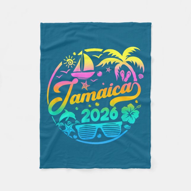 Jamaica 2026 Family Vacation Beach Matching Group  Fleecedecke (Vorderseite)