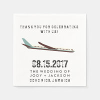 Jamaica Airplane Hochzeit in Urlaubsort Napkins