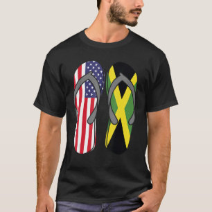 Jamaica American Flag Sandals USA Jamaica Root Pr T-Shirt
