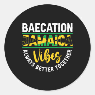 Jamaica Baecation Couples Trip Co T-Shirt Unisex A Runder Aufkleber