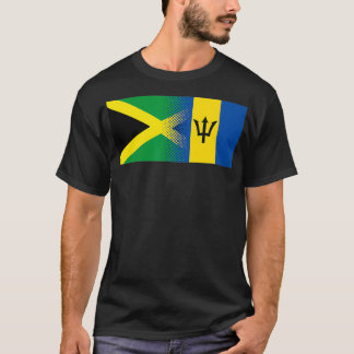 Jamaica Barbados Flag Half Jamaikaner Half Barbado T-Shirt