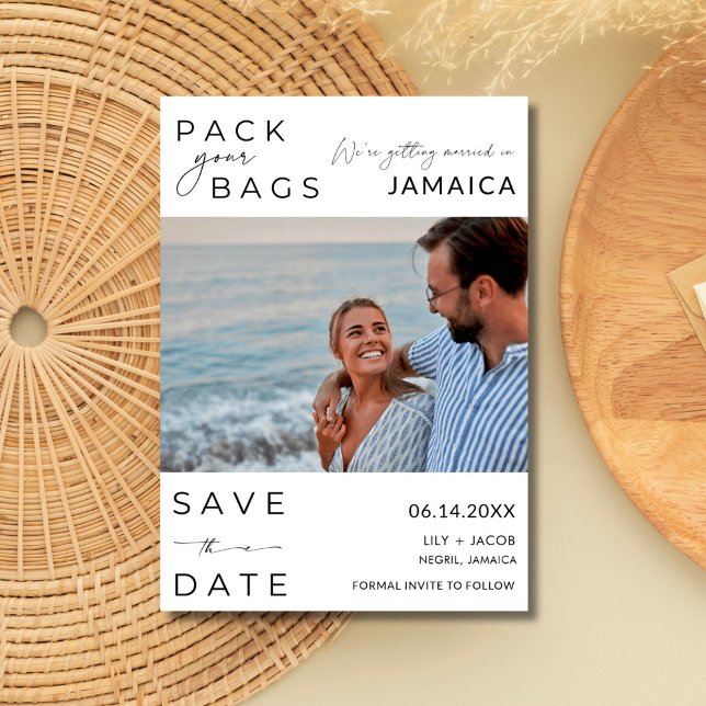 Jamaica Beach Destination Foto Wedding Save The Date (Jamaica Beach Destination Photo Wedding Save The Date)