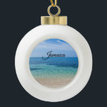 Jamaica Beach Keramik Kugel-Ornament<br><div class="desc">Beautiful ocean tide rolling into a beach in Jamaica on the Caribbean Sea</div>