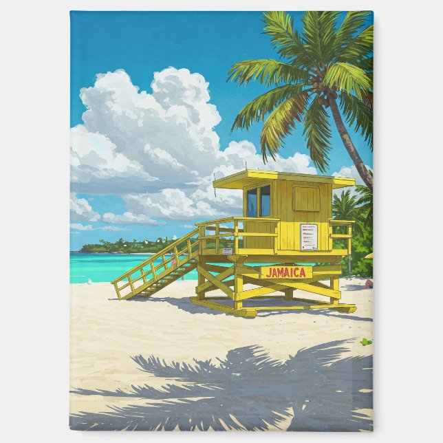 Jamaica Beach Lifeguard Shack Magnet (Vorderseite)