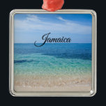 Jamaica Beach Ornament Aus Metall<br><div class="desc">Beautiful ocean tide rolling into a beach in Jamaica on the Caribbean Sea</div>