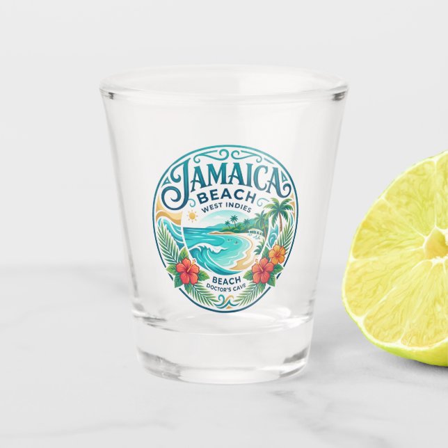 Jamaica Beach Schnapsglas (Vorderseite)