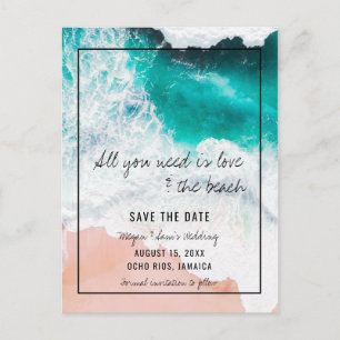 Jamaica Beach Wedding Save the Date Ankündigungspostkarte