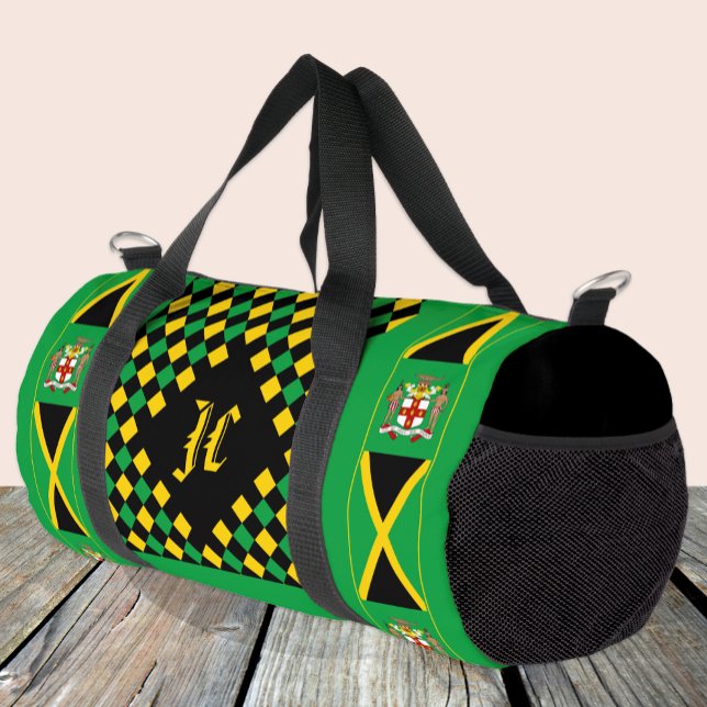 Jamaica-Beutel, Design, Monogramm, Jamaika-Flagge Duffle Bag (Von Creator hochgeladen)