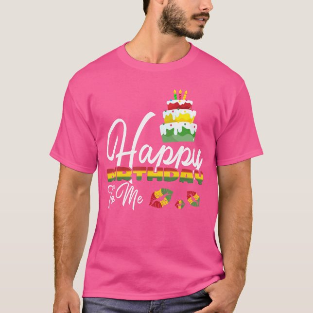 Jamaica Birthday Cake Happy Birthday to Me T-Shirt (Vorderseite)
