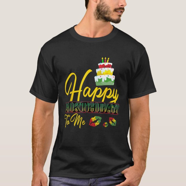 Jamaica Birthday Cake Happy Birthday to Me T-Shirt (Vorderseite)