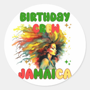 Jamaica Birthday Girl Matching Crew Travel Group Runder Aufkleber