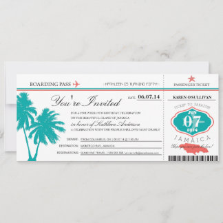 JAMAICA Boarding Pass Geburtstag Einladung