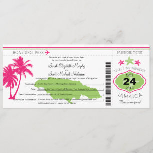 Jamaica Boarding Pass Wedding Einladung