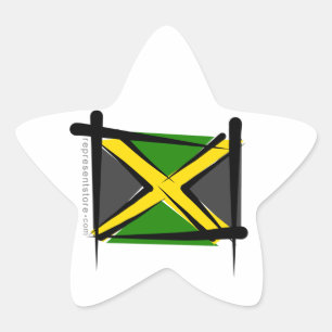 Jamaica-Brush-Flagge Stern-Aufkleber