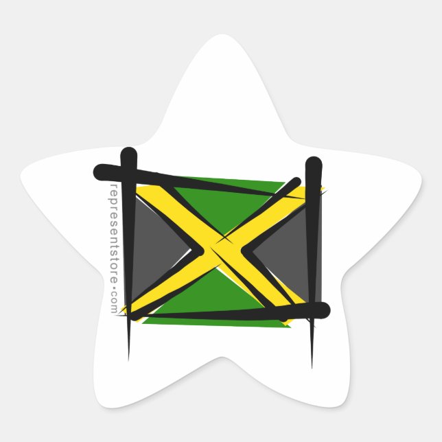 Jamaica-Brush-Flagge Stern-Aufkleber (Vorderseite)