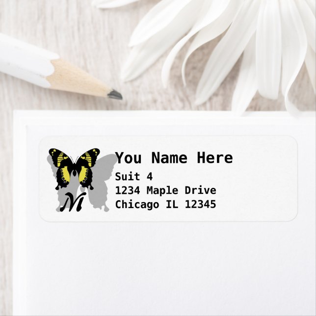 Jamaica Butterfly Shadow Monogram (Insitu)