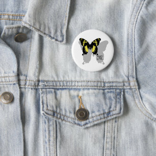 Jamaica Butterfly Shadow Monogram Button