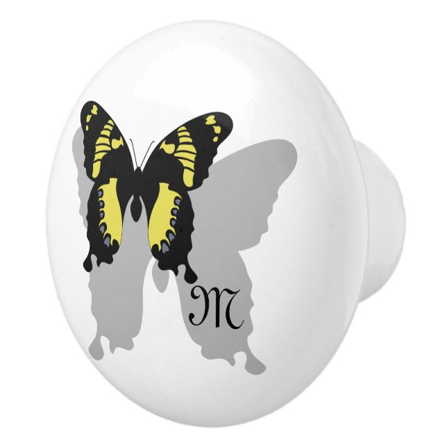 Jamaica Butterfly Shadow Monogram Keramikknauf (Rechts)