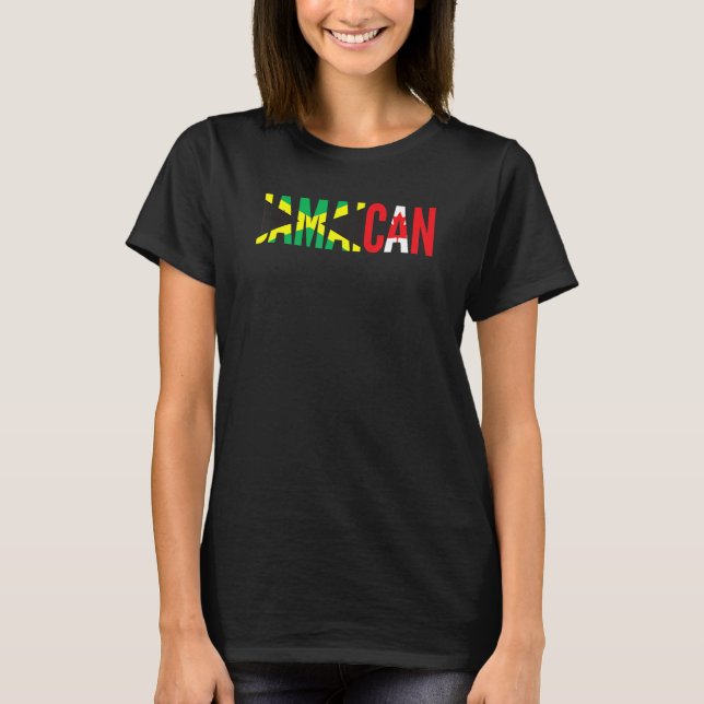Jamaica Canada Flag for Half Canadian Jamaican Roo T-Shirt (Vorderseite)