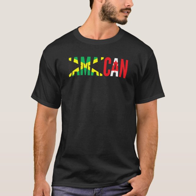 Jamaica Canada Flag for Half Canadian Jamaican Roo T-Shirt (Vorderseite)