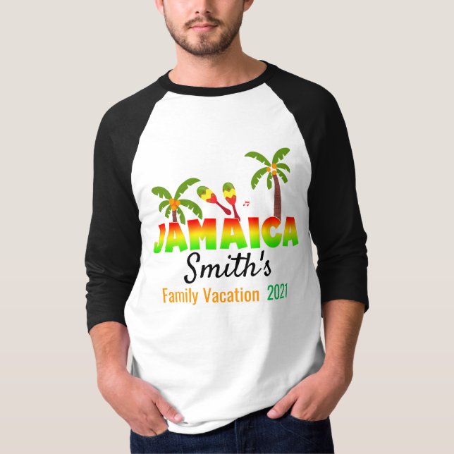 Jamaica Colorful Custom Matching Group Vacation T- T-Shirt (Vorderseite)