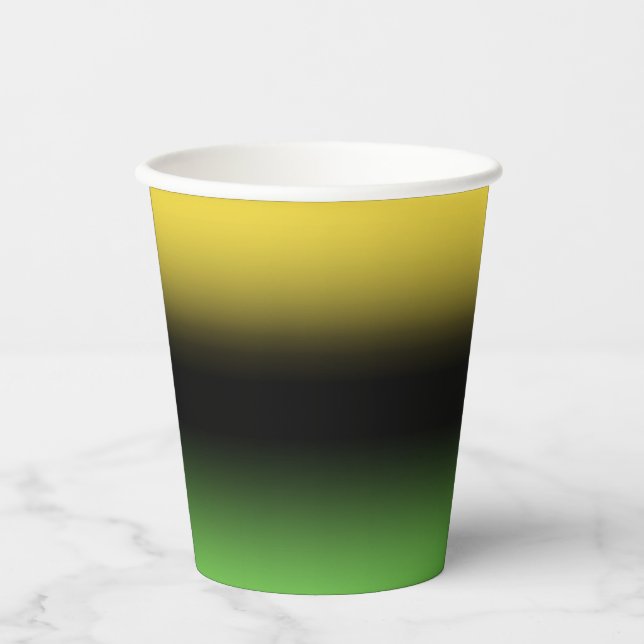 Jamaica Colors Gradient Green und Yellow Pappbecher (Vorderseite)